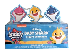 Nickelodeon Baby Shark Set w/ 3 Count Tubs & 3 Figure Stampers  Kiddy Dough - Picture 1 of 5