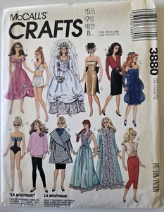 McCalls Crafts Sewing Pattern 3880 Barbie Doll Clothes 11.5" Doll UNCUT 1988 - Picture 1 of 4