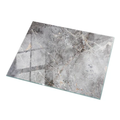 Tischplatte Für Esstisch Glasscheibe Rechteckig Natürliches Marmormuster 120x80 - Bild 1 von 4