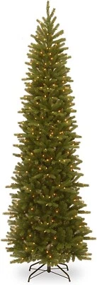 National Tree 'Feel Real’ Pre-lit Grande Fir Slim Christmas Tree Green, 9 ft - Image 1 of 4