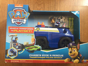 Brand New Paw Patrol Chase's Ride N Rescue Transforming Police Vehicle Playset