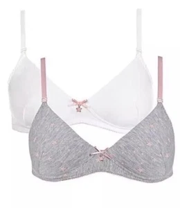 Royce Superstar 2er Pack White Grey Star Teen BH UK 34B - Bild 1 von 5