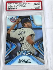 2014 TOPPS OPENING DAY STARS #ODS6 CLAYTON KERSHAW PSA 10 B4290506-160 - Picture 1 of 2
