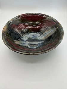 Cuenco de gres de cerámica de estudio firmado - Imagen 1 de 8