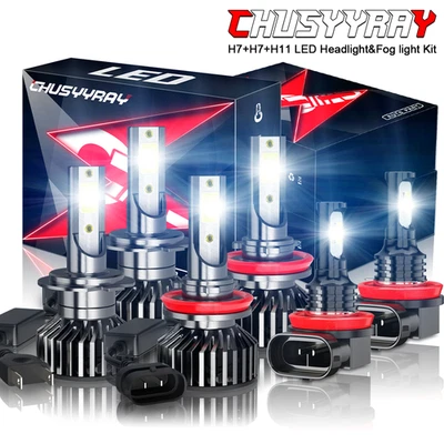 For Ford Fusion 2006-2016 - 6x 6000K White LED Headlight Fog Light Bulbs Combo - Image 1 of 4