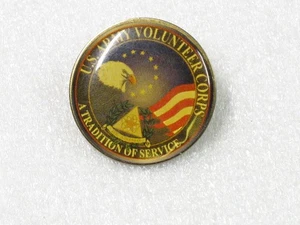 Vintage U. S. Army Volunteer Corps, A Tradition of Service Lapel Pin Back - Picture 1 of 2