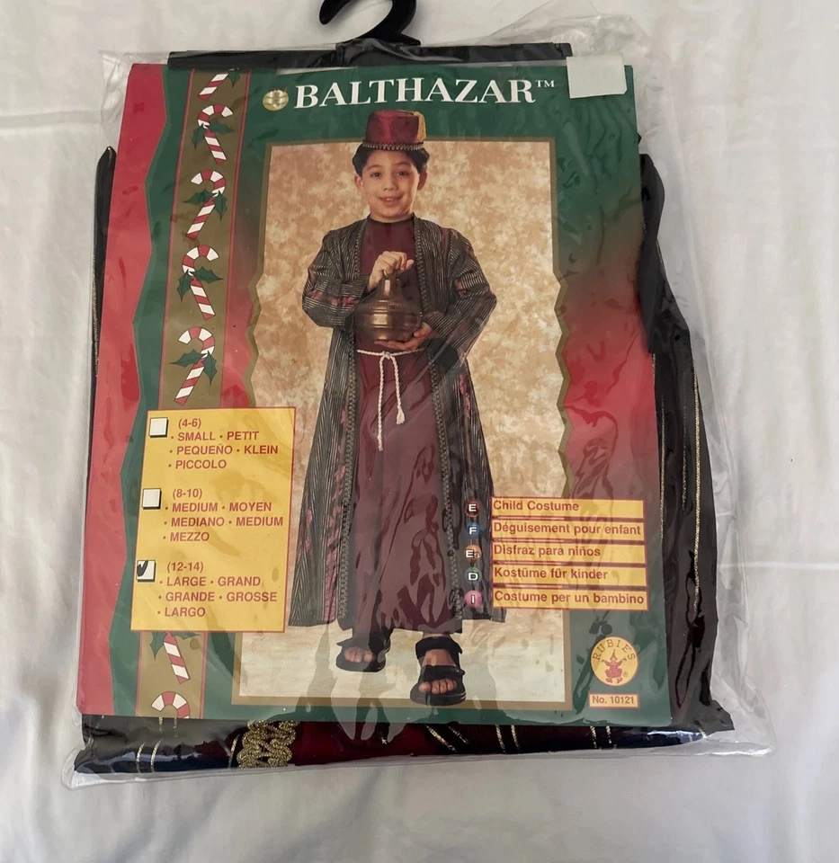 Balthazar Wise Man/King 服装全新带标签儿童尺寸 12-14 美国制造 — 第 1/4 张图片