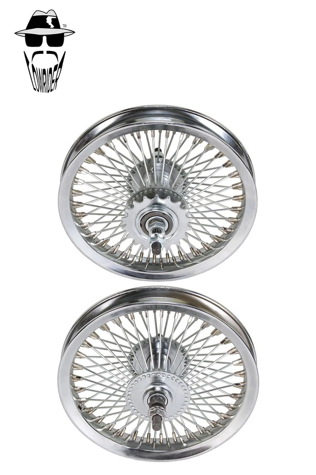 Rueda delantera o posavasos Lowrider original de acero de 12" 72 radios 14 g cromada Foto 1 de 1