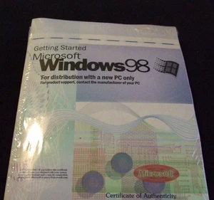 MICROSOFT WINDOWS 98 FULL VERSION OPERATING SYSTEM MS WIN =BRAND NEW SEALED= - Picture 1 of 2