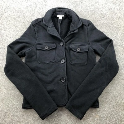 James Perse Jacket Womens 4 Black Button Front Shirt Jacket Shacket Knit Blazer - Image 1 of 4