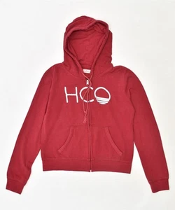 HOLLISTER Womens Zip Hoodie Sweater UK 14 Medium Red TB20 - Picture 1 of 3