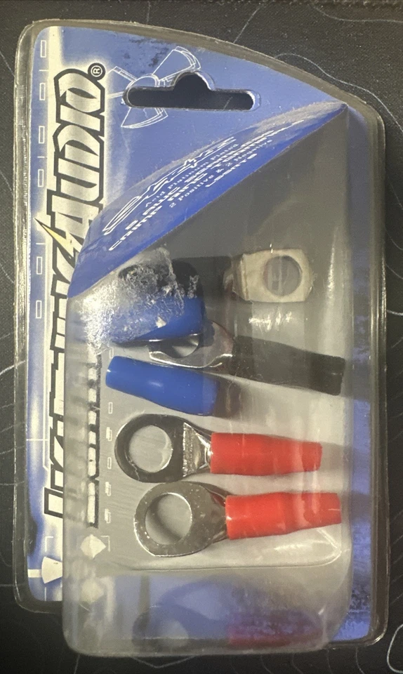 (4) Power/Ground Wire Ring Terminals Nickel 8 Ga Gauge 5/16" Connector Car Audio - Image 1 of 4