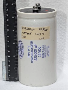 Sangamo 220,000uF Nominal, 15V, 10 mΩ ESR, DCM series Capacitor - Picture 1 of 1