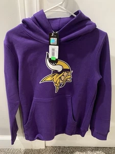 NWT Youth Medium 10-12 Minnesota Vikings Pullover Hooded Sweatshirt - Purple - Picture 1 of 3