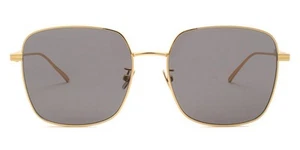 Bottega Veneta BV1082SK Sunglasses Women Gold Square 58mm New 100% Authentic - Picture 1 of 6