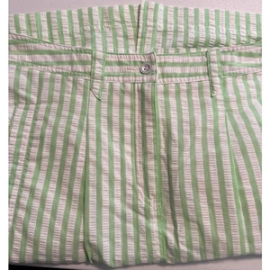 Liz Sport Petites Size 12 Women's Skirt Green & White Stripes - Picture 1 of 7