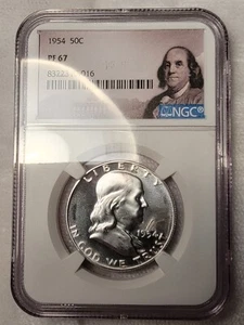 1954 Proof Franklin Half Dollar NGC PF67 PR67 1016 - Picture 1 of 4