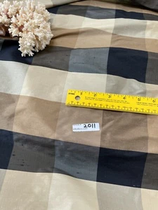 FABULOUS QUALITY SILK SHANTUNG PLAID, 54-55" WIDE, BY THE YARD!!! - Picture 1 of 9