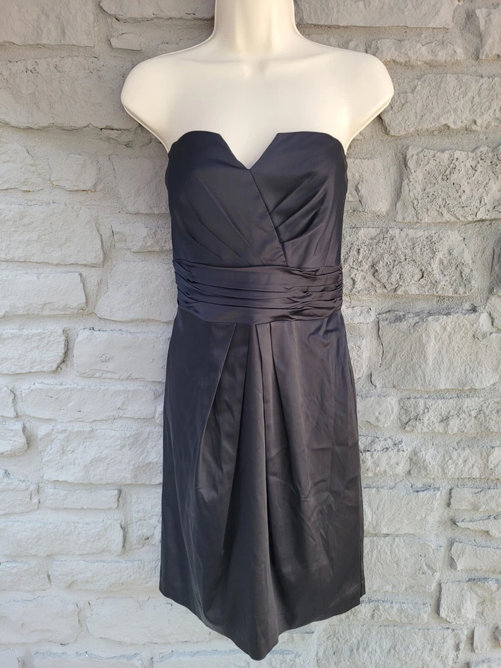 White House Black Market Strapless Short Black Cocktail Dress Size 8 - Image 1 of 4