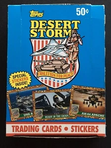 Topps Desert Storm 1991 caja - 36 paquetes de cera sellados casi nuevo - tarjetas coleccionables y pegatinas - Imagen 1 de 7
