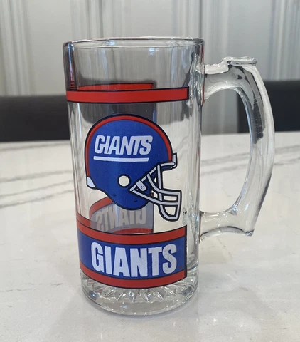 Vintage New York Giants 12 Ounce Beer Glass Mug With Handle NFL Offical Licensed Cover