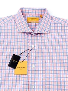 Hickey Freeman Mens 2XL Plaid Long Sleeve Tailored Fit Sport Shirt Pink NWT $250 - Picture 1 of 11