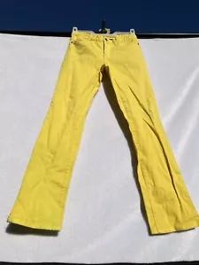 RARE CCS Men 30x32 Yellow Revert Flex Skinny Jeans (Stained) Skate Rave Hipster - Picture 1 of 11