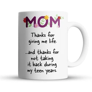 “Thanks For Giving Me Life” Large 15oz Mug - Funny Gift for Mom - Picture 1 of 5