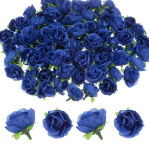100 PCS Dark Blue Artificial Rose Heads Small Faux Flowers for Wedding Decor - Picture 1 of 7
