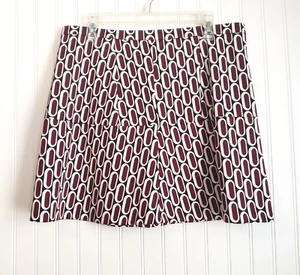 Michael Michael Kors Peplum Short Skirt Women's 12  Brown White Gold Zip Stretch - Picture 1 of 8
