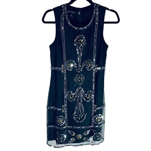 INC Elegant Sequin Beaded Roaring 20's Dress Women's Size 8 Halloween In Style - Picture 1 of 7