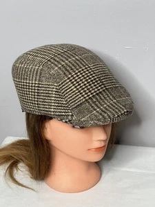 Vintage Country Gentleman Twill Newsboy Hat Plaid Tan Warm Size Medium - Picture 1 of 10