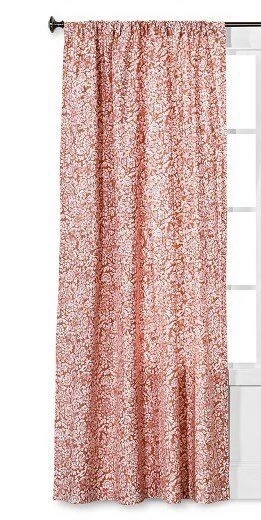 Panel de cortina de ventana de cachemira floral coral (54"x84") umbral Foto 1 de 1