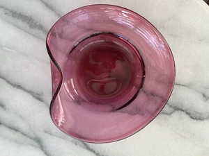 Cuenco de vidrio de arándano peregrino vintage MCM plato de caramelo - Imagen 1 de 2