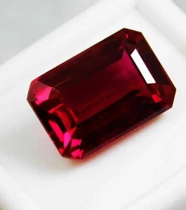 9.90 Cts Mozambique Red Ruby Emerald Cut L Thanksgiving - Picture 1 of 3