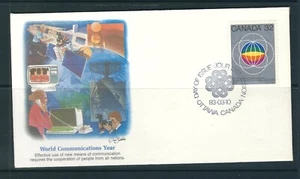Canada SC # 976 World Communication Year FDC . Fleetwood Cachet - Picture 1 of 1