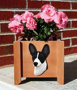 Rat Terrier Pflanzgefäß Blumentopf schwarz weiß - Bild 1 von 1