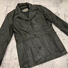 L Wilsons Leather Black mid-long hip City Street Coat Possibly Unworn large 
