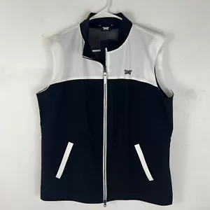PXG Women’s Colorblock Golf Vest Size XL White Black $225 - Picture 1 of 5