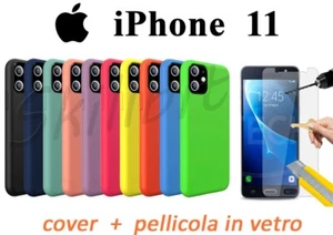COVER CASE CUSTODIA PROTEZIONE SILICONE GEL PER APPLE IPHONE 11 + VETRO NUOVE - Foto 1 di 5