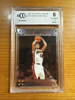 2007-08 Topps Chrome Marco Belinelli #133 - BGS 8 NM-MT - Golden State Warriors - Image 1 of 2