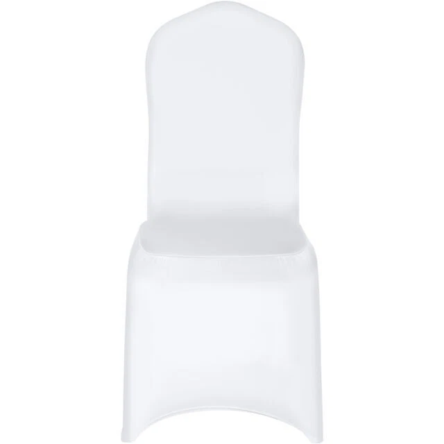 VEVOR Stretch Spandex Wedding Party Arched Front Chair Covers - White (50 Pieces)