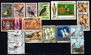 Botswana Stamp Lot - 1960s Birds & Motifs - Collection of 16 used