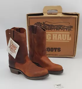 Stivali da lavoro cowboy camionista da uomo a lungo raggio taglia 10,5 W suola marrone resistente all'olio USA - Foto 1 di 12
