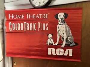 VTG. RCA Adv. Banner: Changing Entertainment. Again. Home Theatre ColorTrak Plus