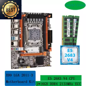 X99 Motherboard Kit Xeon with Intel E5 2683 V4 LGA 2011 V3 and 32GB (2*16GB) DDR - Picture 1 of 6