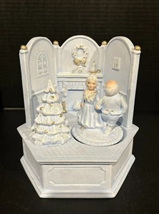 Vintage Scioto Formen 1983 Heiligabend Santa Frau Claus Baum Keramik Spieluhr - Bild 1 von 14