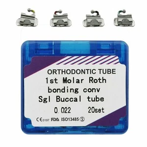 20 Kit Orthodontic Molar Convertible Buccal Tubes Roth 0.022 Single Tube Mesh - Picture 1 of 12