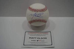 MATT OLSON SIGNED Rawlings OML BASEBALL Atlanta Braves Fanatics COA - Picture 1 of 5