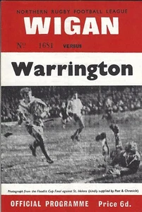 Wigan v Warrington 5. November 1969 Wigan RUGBY LEAGUE PROGRAMM - Bild 1 von 2